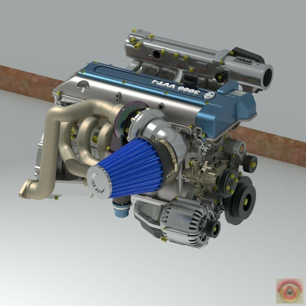 1:25 Scale Resin Toyota 2JZ Single Turbo Engine Resin Kit