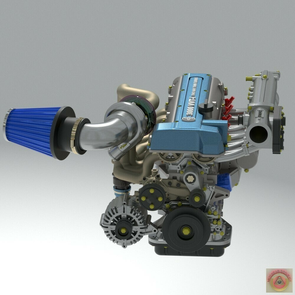 1:25 Scale Resin Toyota 2JZ Single Turbo Engine Resin Kit