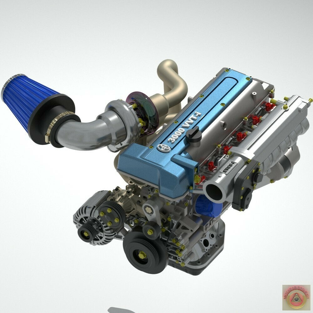 1:25 Scale Resin Toyota 2JZ Single Turbo Engine Resin Kit